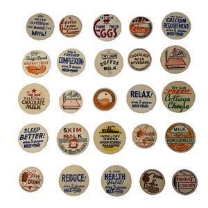 Milk Beverage Bottle Caps LOT OF 25 Various Originals Unused New Old Stock Vtg